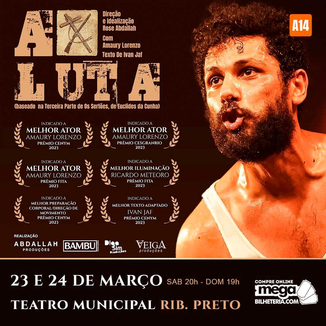 A Luta Amaury Lorenzo chega ao Teatro Municipal de Ribeirão Preto