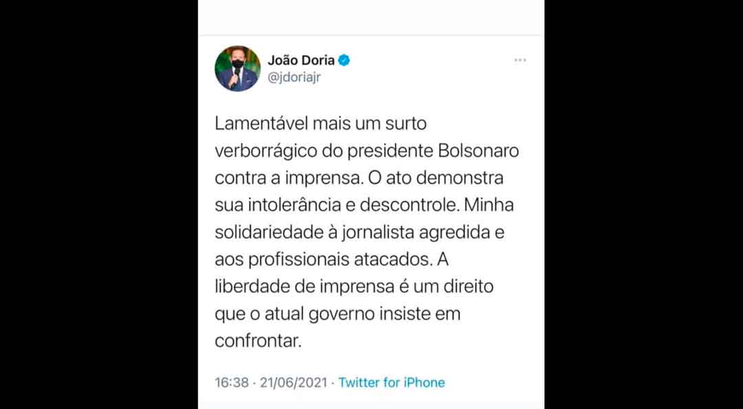 Dória Aproveita Novamente A Oportunidade Para Cutucar Bolsonaro