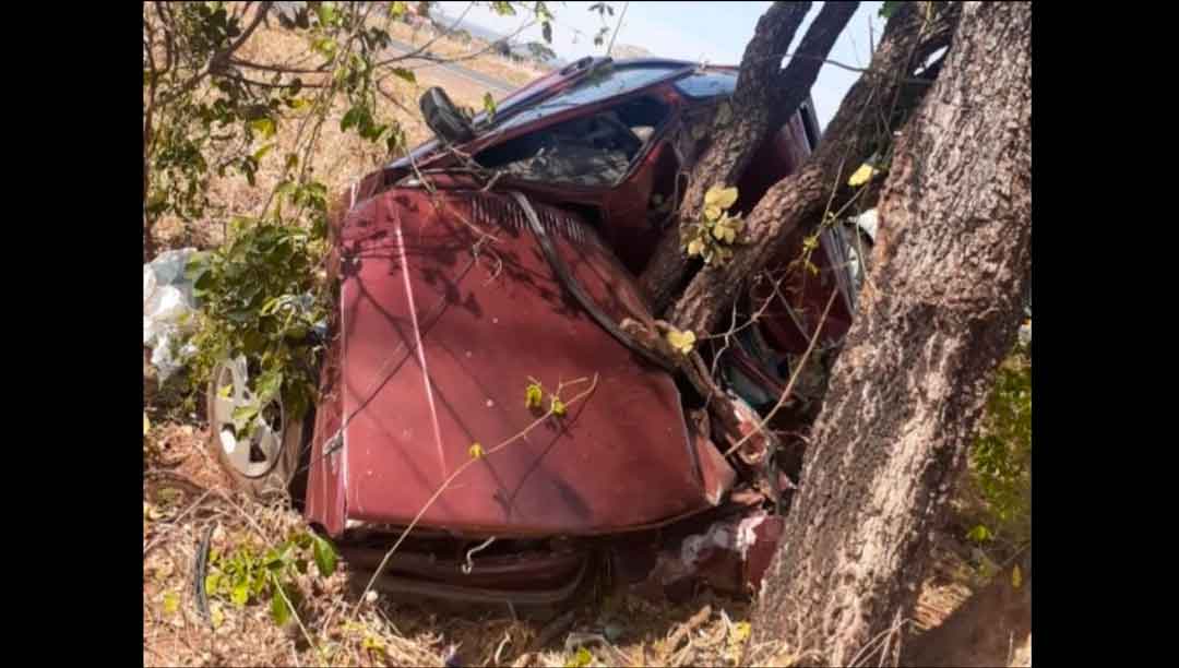 Bandido Em Fuga Perde Controle Da Direção E Carro Abraça Árvore