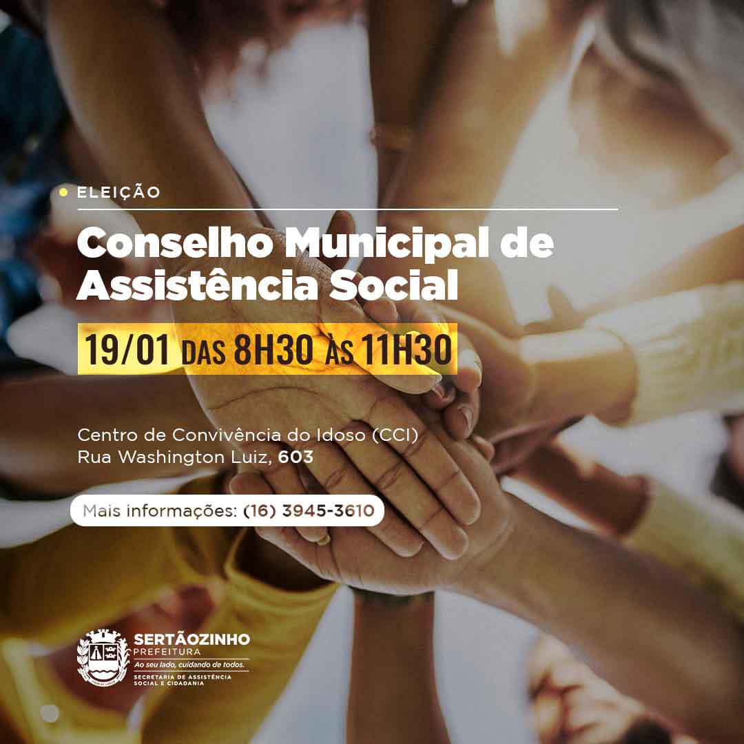 Eleição Para O Conselho Municipal De Assistência Social Acontece Na Quarta-Feira