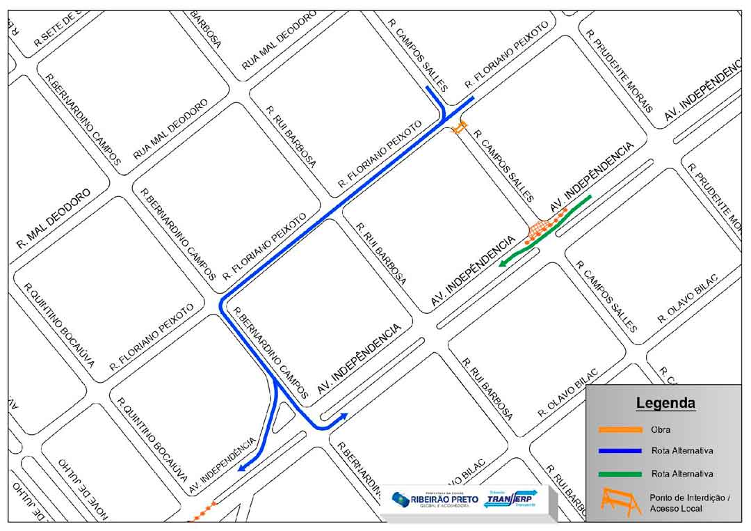 Acesso À Avenida Independência Pela Rua Campos Sales Está Interditado