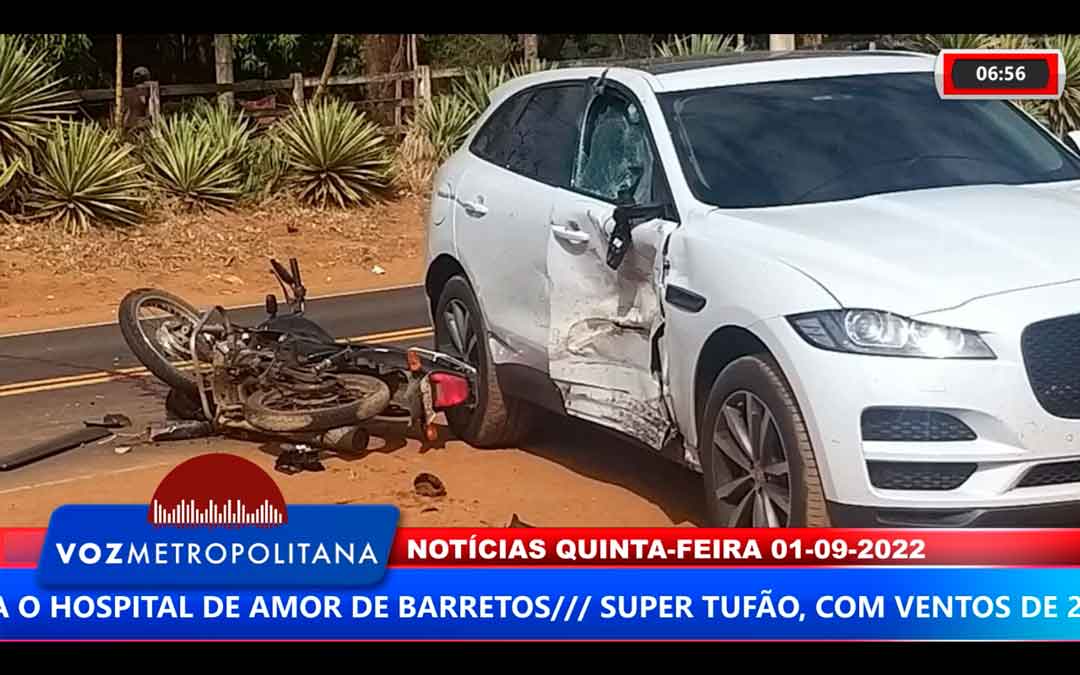 Acidente Entre Moto E Carro Em Taquaritinga