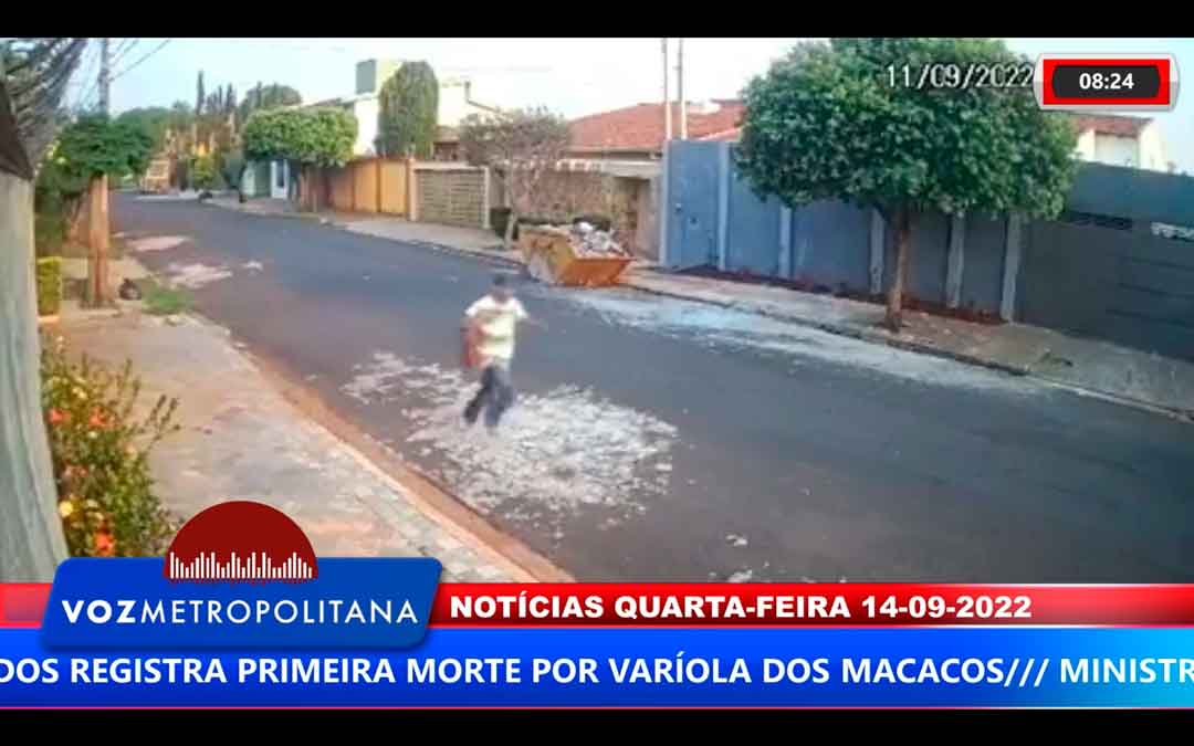 Câmera De Segurança Flagra Ladrão Em Fuga, No Bairro Lagoinha Em Ribeirão Preto