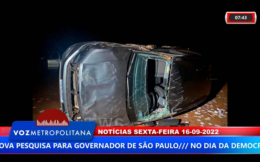 Carro Capota Na Rodovia Abrão Assed, Em Serra Azul