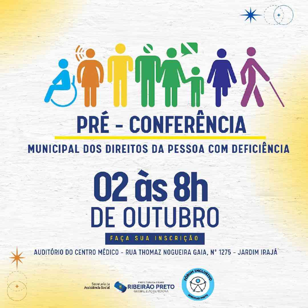 Pré-Conferência Municipal dos Diretos da Pessoa com Deficiência acontece nesta segunda-feira, dia 2 de outubro