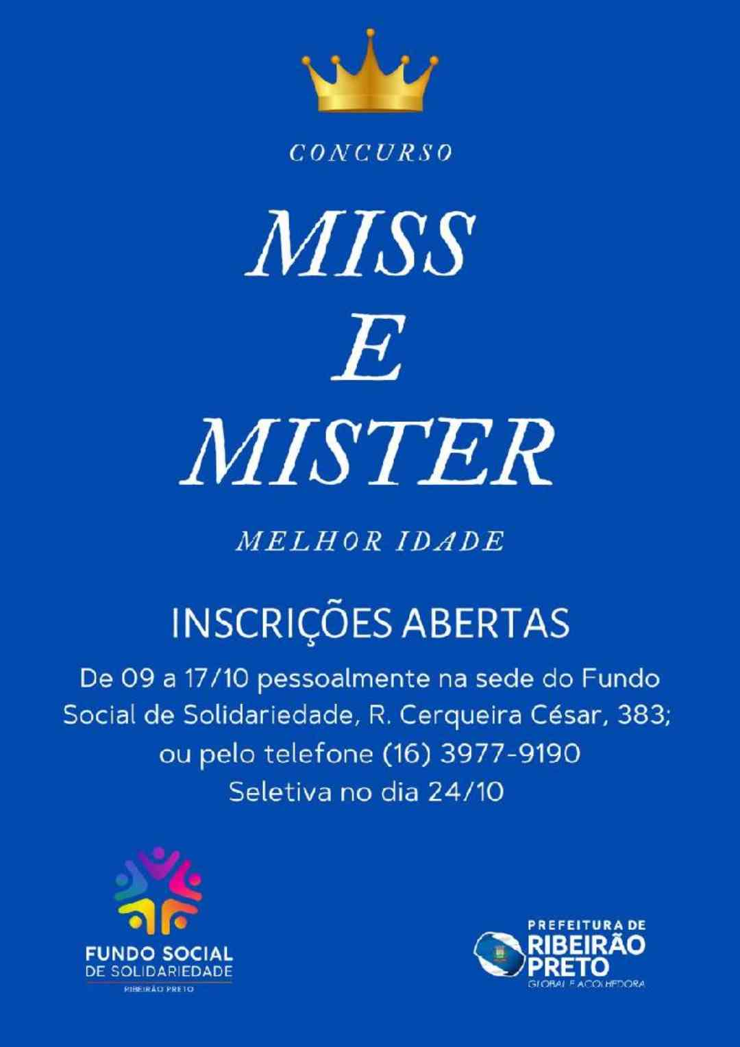 Fundo Social de Solidariedade lança concurso “Miss e Mister Melhor Idade 2023”