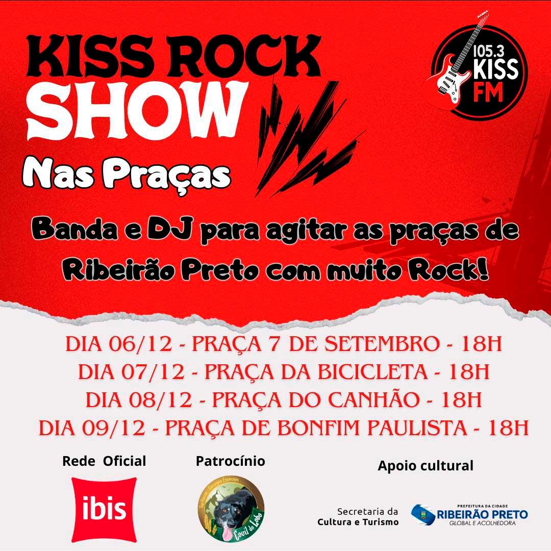 ‘Kiss Rock Show nas Praças’ acontece em Ribeirão Preto nesta semana
