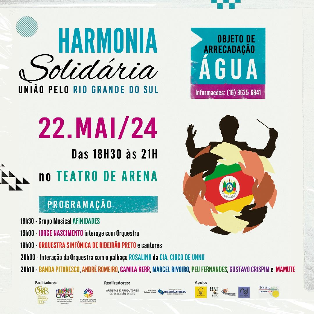 Teatro de Arena será palco de show solidário em prol do Rio Grande do Sul