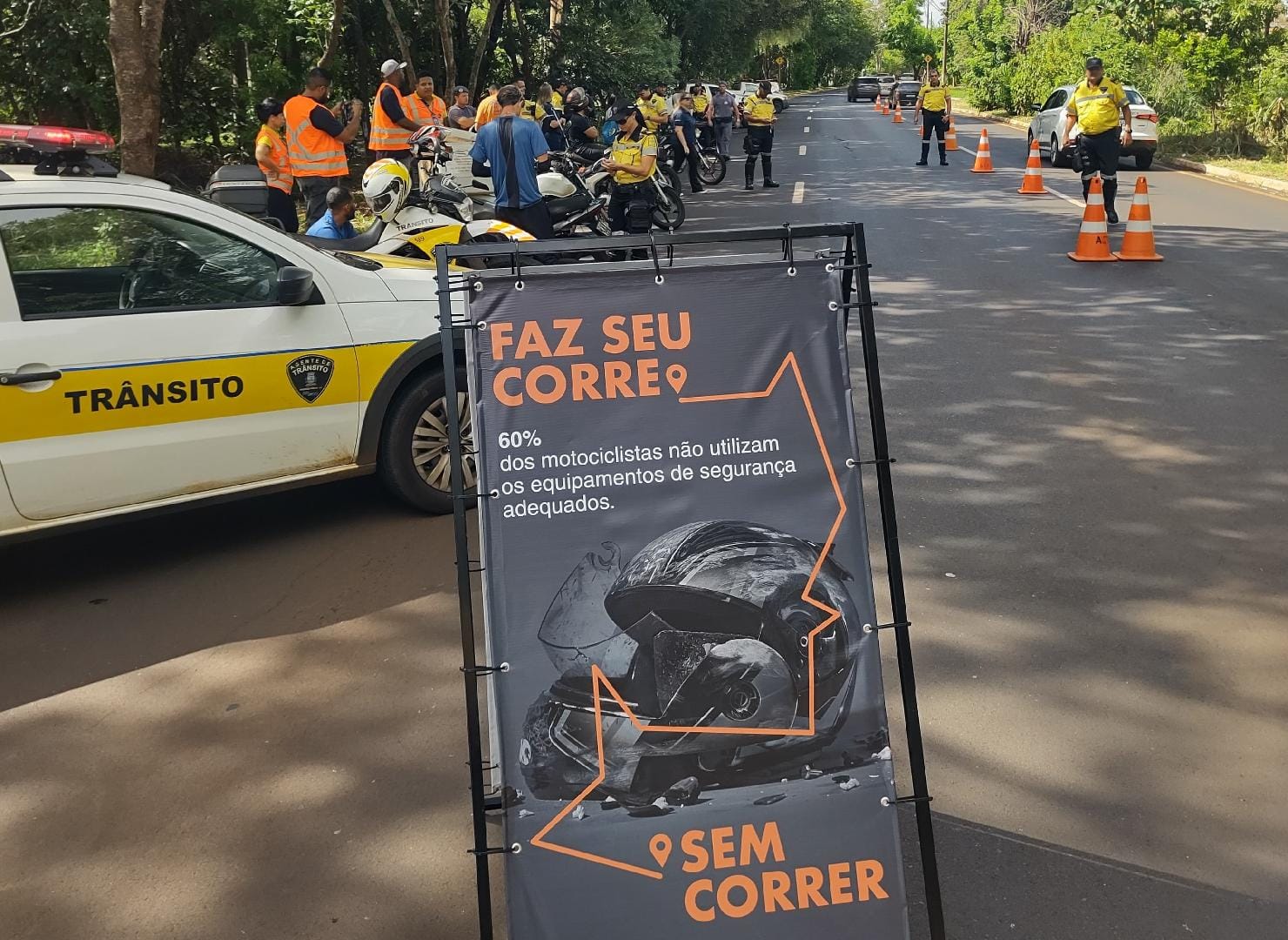Detran-SP e RP Mobi abordam 51 motociclistas em blitz da campanha "Faz Seu Corre Sem Correr"