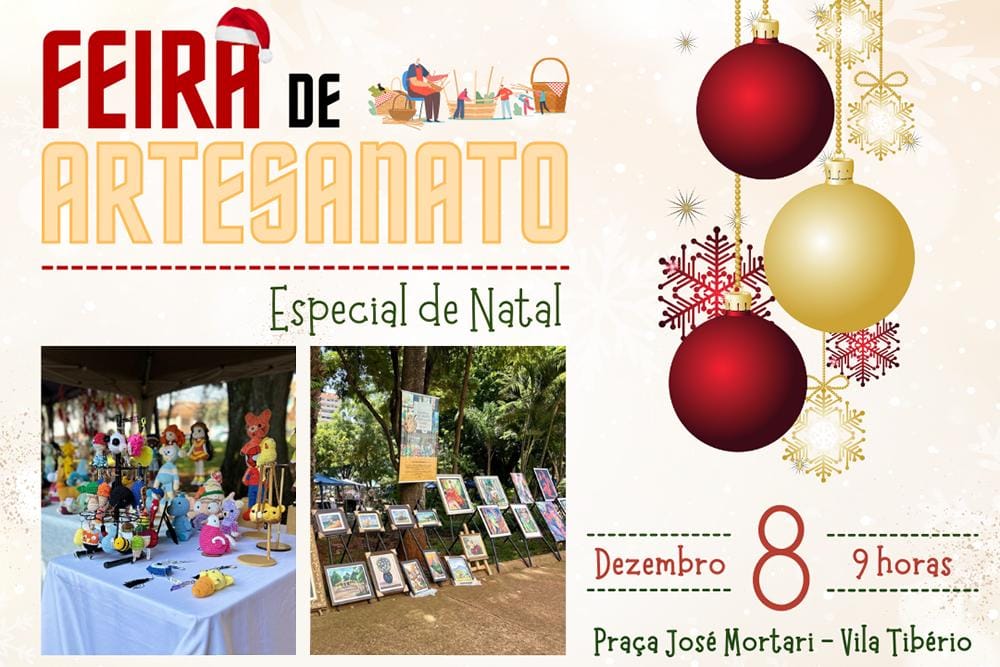 Feira de Artesanato “Especial de Natal” chega a Vila Tibério neste domingo