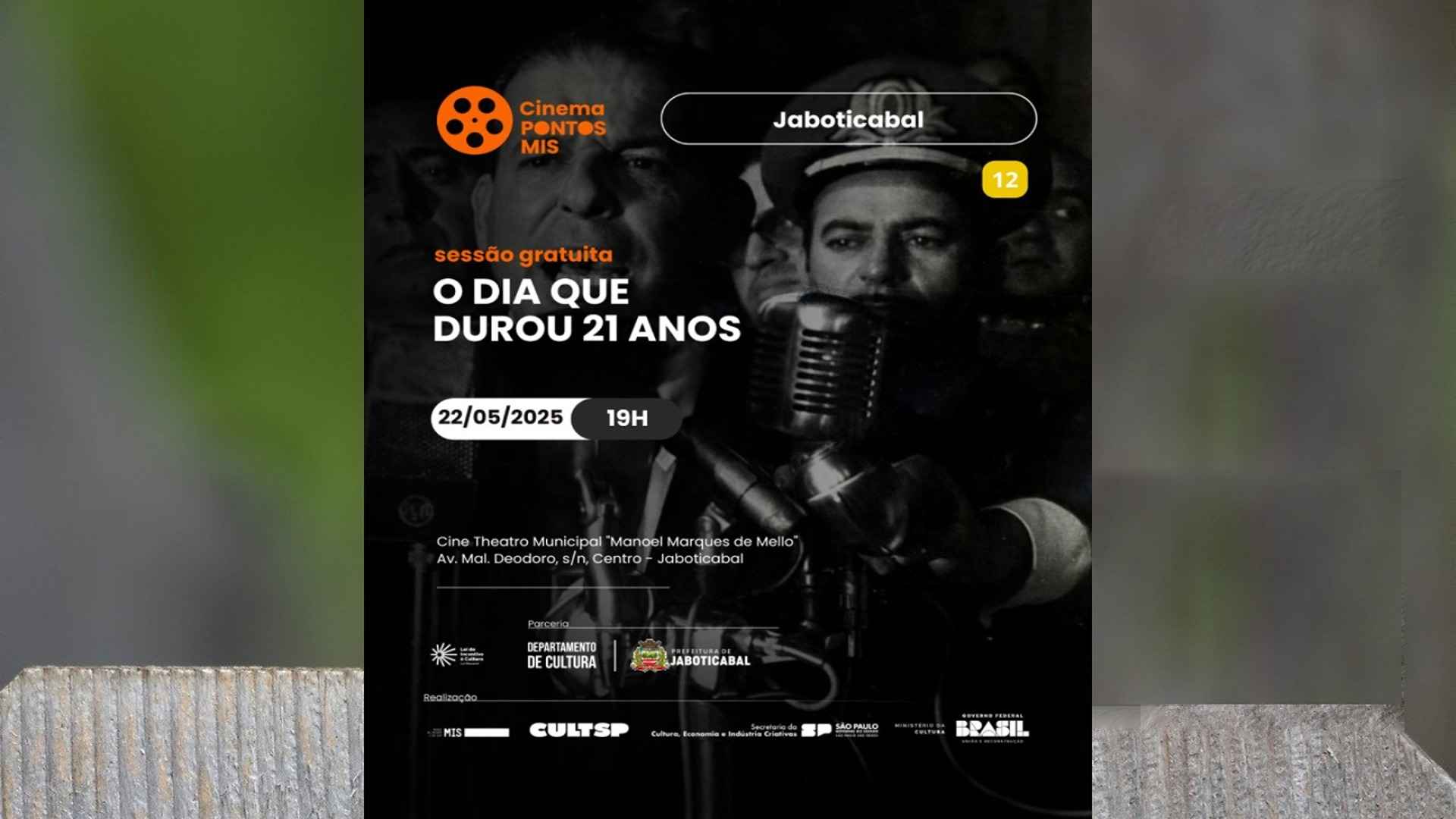 Documentário sobre o golpe de 64 será exibido no Cine Municipal de Jaboticabal
