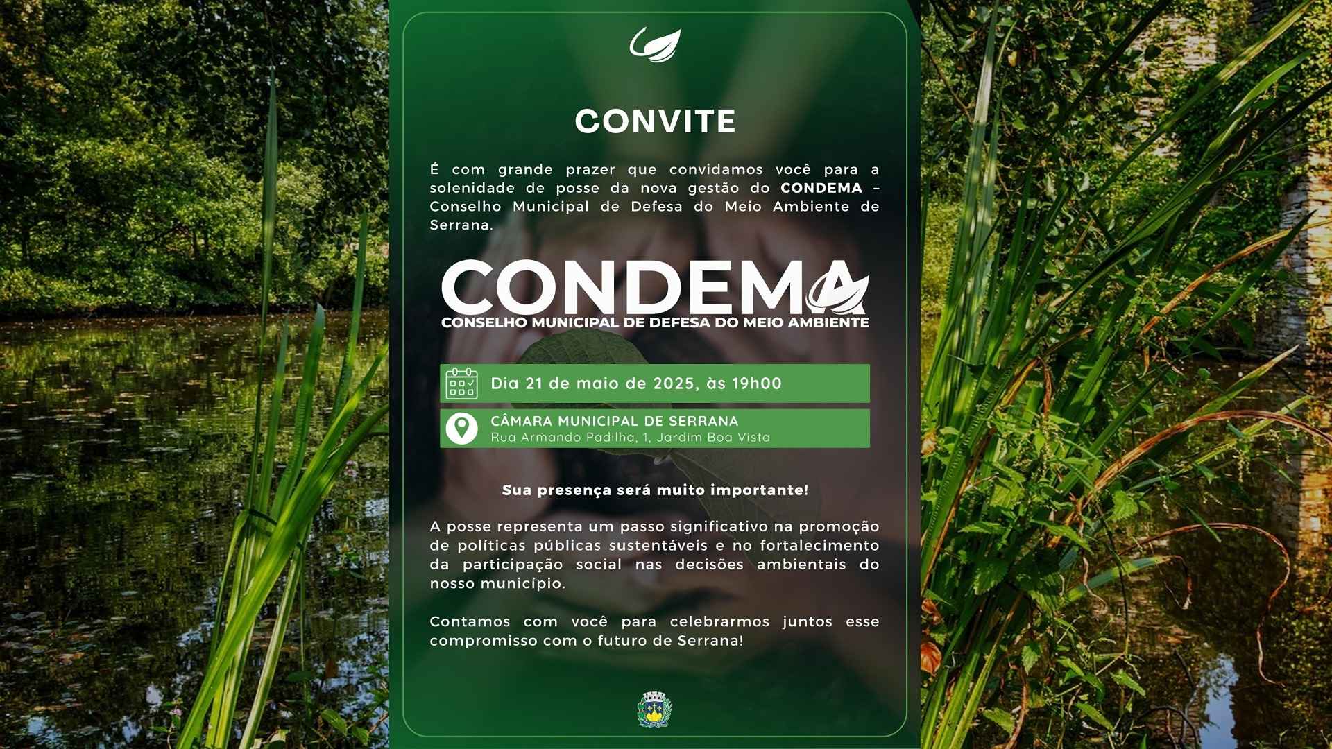 Serrana convida para posse da nova gestão do Conselho de Meio Ambiente