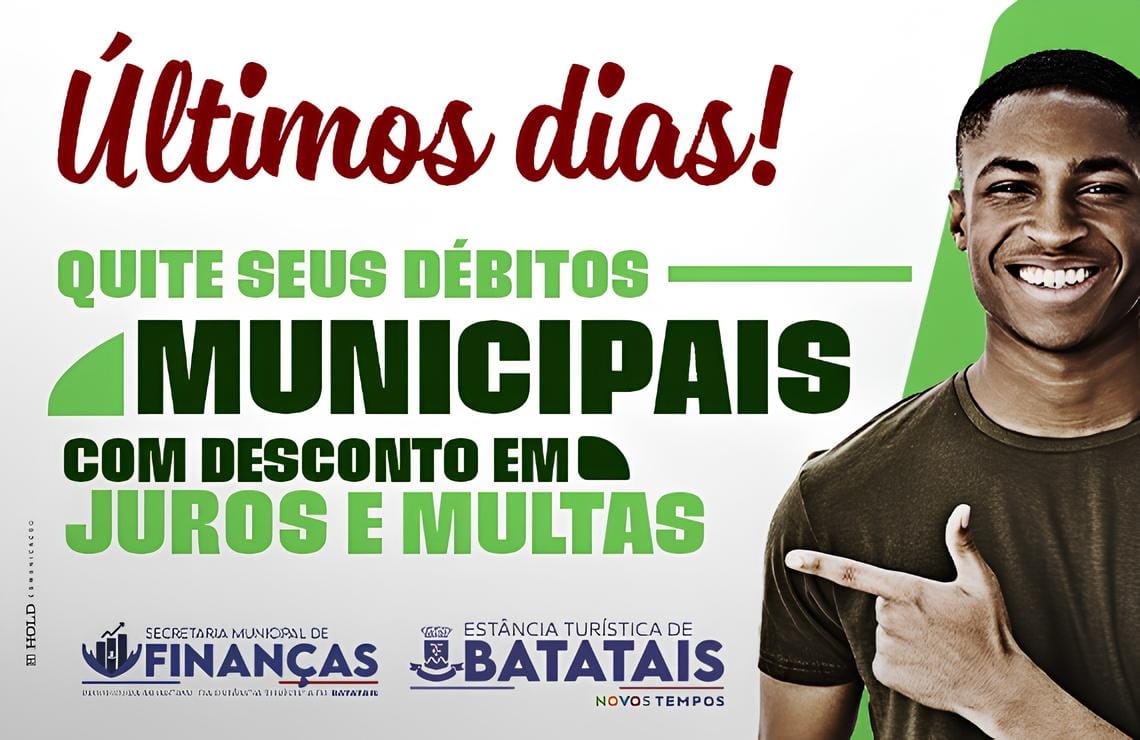 Prazo para renegociar dívidas com descontos termina em 16 de junho em Batatais