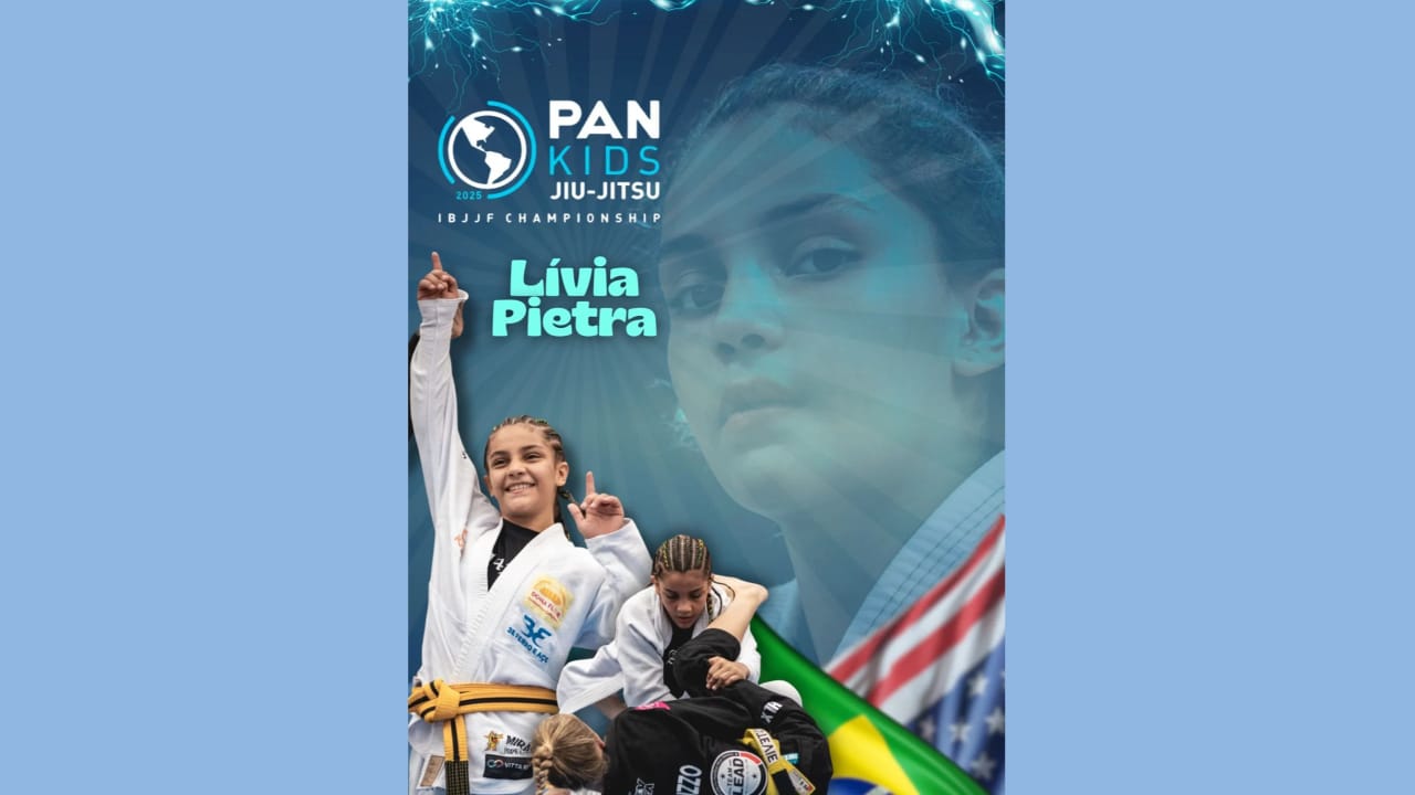 Lívia Pietra conquista título inédito no Pan Kids de Jiu-Jitsu nos EUA