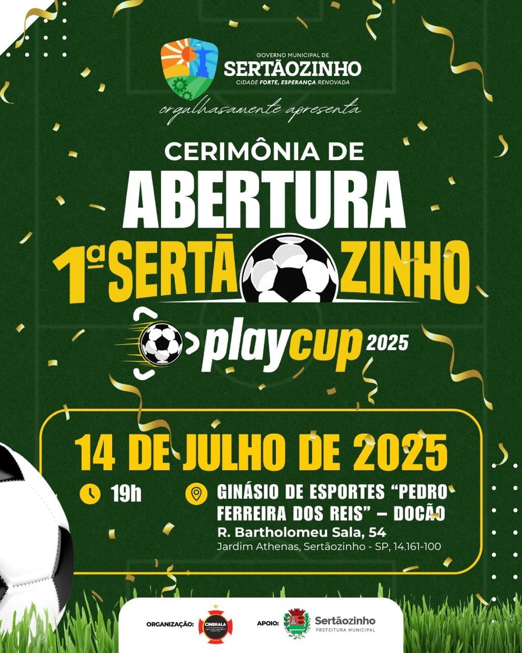 Sertãozinho dá início ao torneio de futebol de base com 116 equipes no Ginásio Docão