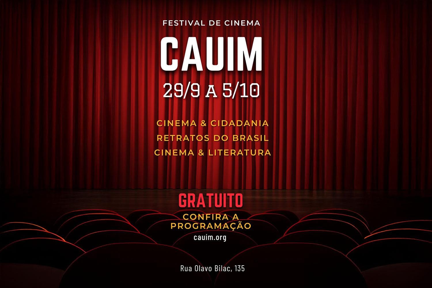 Festival gratuito no Cine Cauim reúne clássicos e debates sobre cidadania até 5 de outubro
