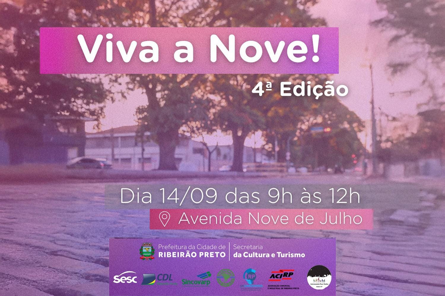Centro de Ribeirão Preto vira espaço de lazer e cultura no 'Viva a Nove' neste domingo