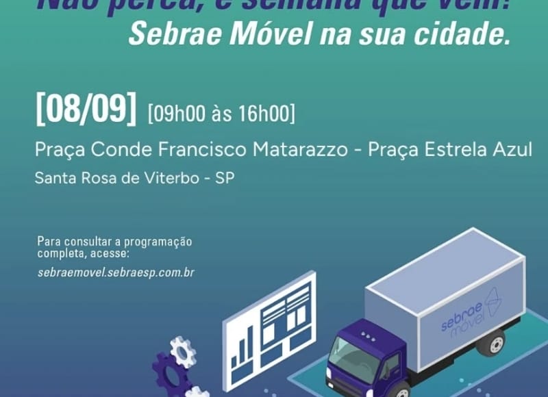Sebrae Móvel chega a Santa Rosa de Viterbo com atendimento gratuito para quem quer abrir ou melhorar um negócio
