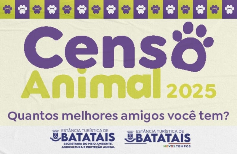 Batatais inicia censo virtual de cães e gatos para orientar políticas de bem‑estar animal