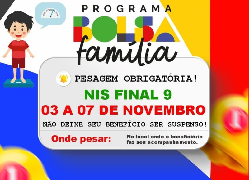 Beneficiários do Bolsa Família com NIS final 9 têm pesagem obrigatória em novembro; evite suspensão do benefício
