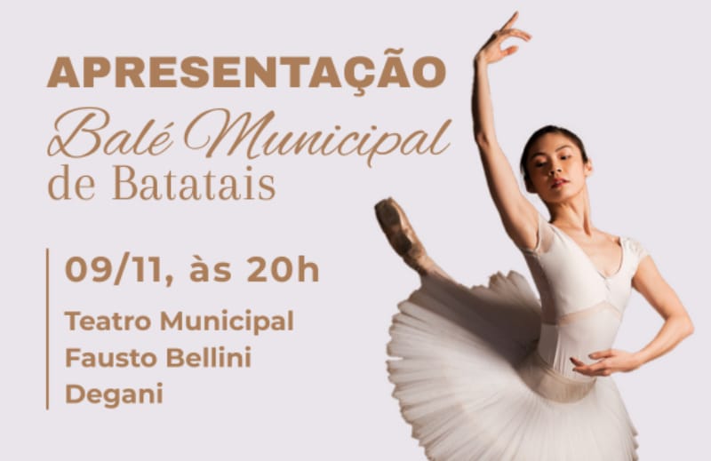 Balé Municipal de Batatais apresenta festival anual no próximo domingo no Teatro Municipal