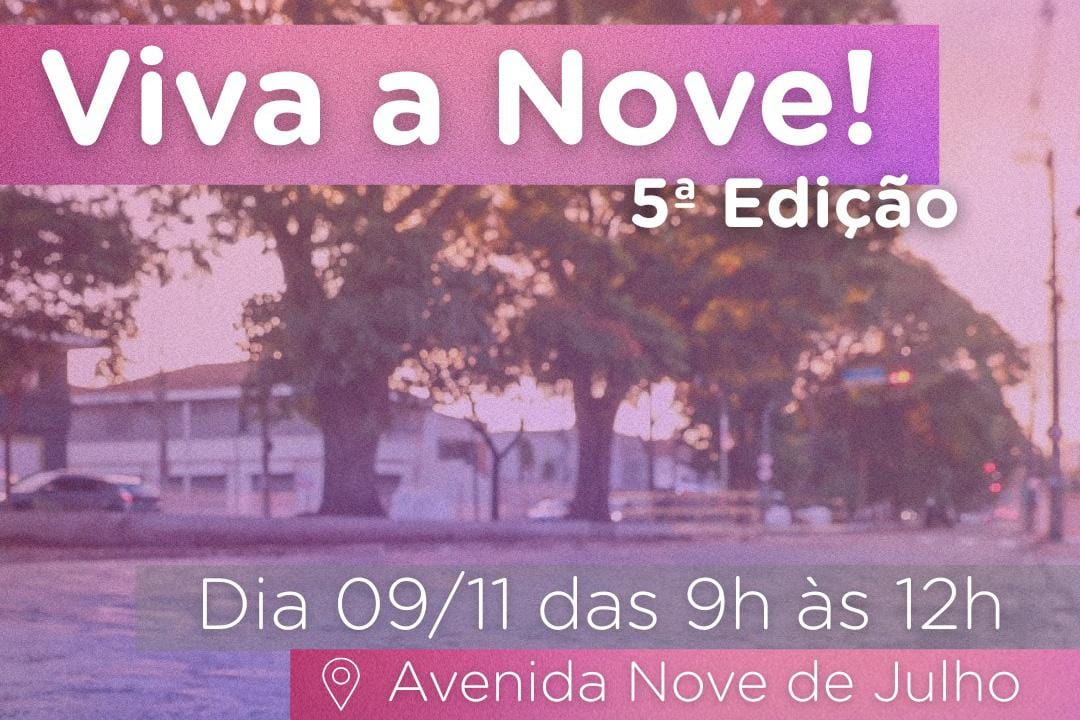 Avenida Nove de Julho vira espaço cultural e de lazer neste domingo com música, saúde e feiras