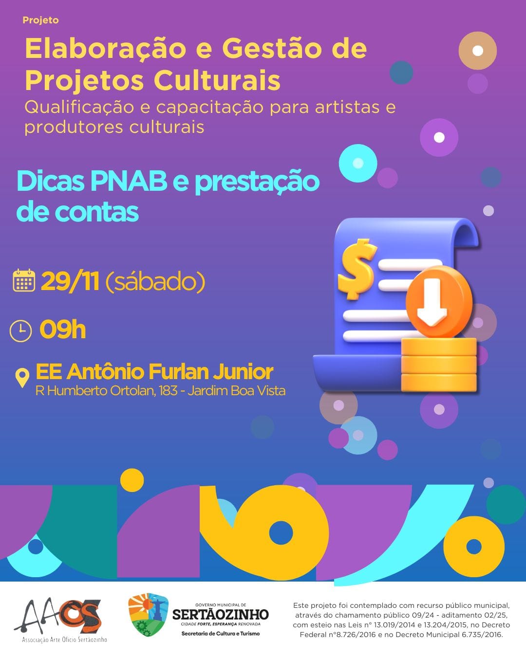 Oficina em Sertãozinho prepara produtores para prestação de contas da PNAB no sábado