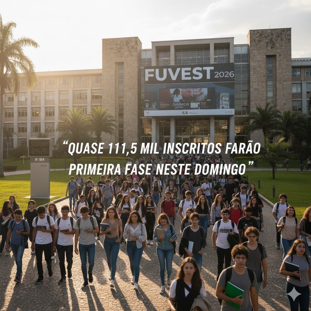 Fuvest 2026: quase 111,5 mil inscritos farão primeira fase neste domingo; confira orientações e cursos mais concorridos