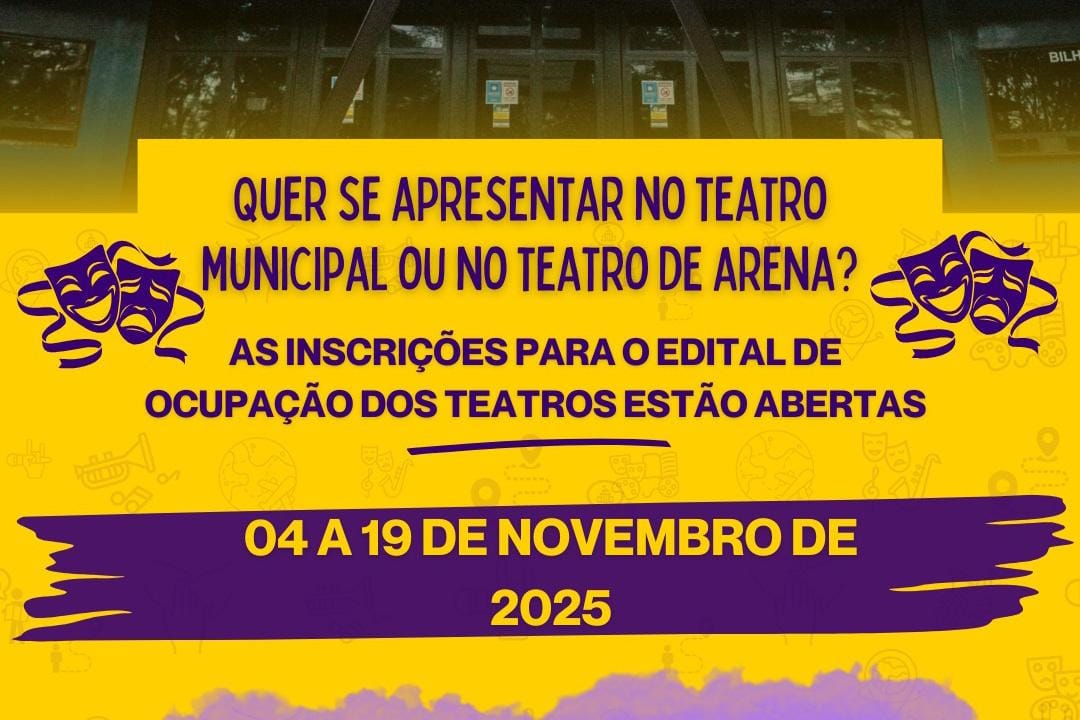Secretaria de Cultura abre inscrições para ocupação dos teatros no 1º semestre de 2026