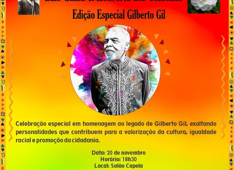 Santa Rosa de Viterbo promove cerimônia em homenagem a Gilberto Gil no Dia da Consciência Negra