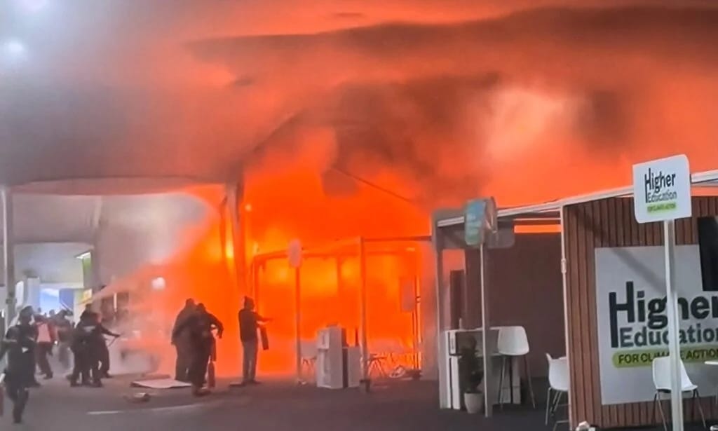 Incêndio na Zona Azul da COP30 em Belém interrompe atividades; estudantes de Ribeirão estavam no local