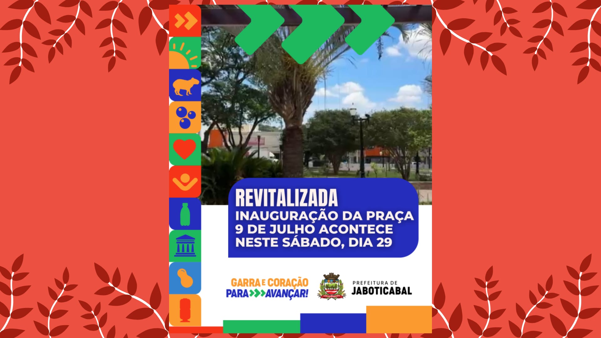 Prefeitura de Jaboticabal inaugura revitalização da Praça 9 de Julho neste sábado