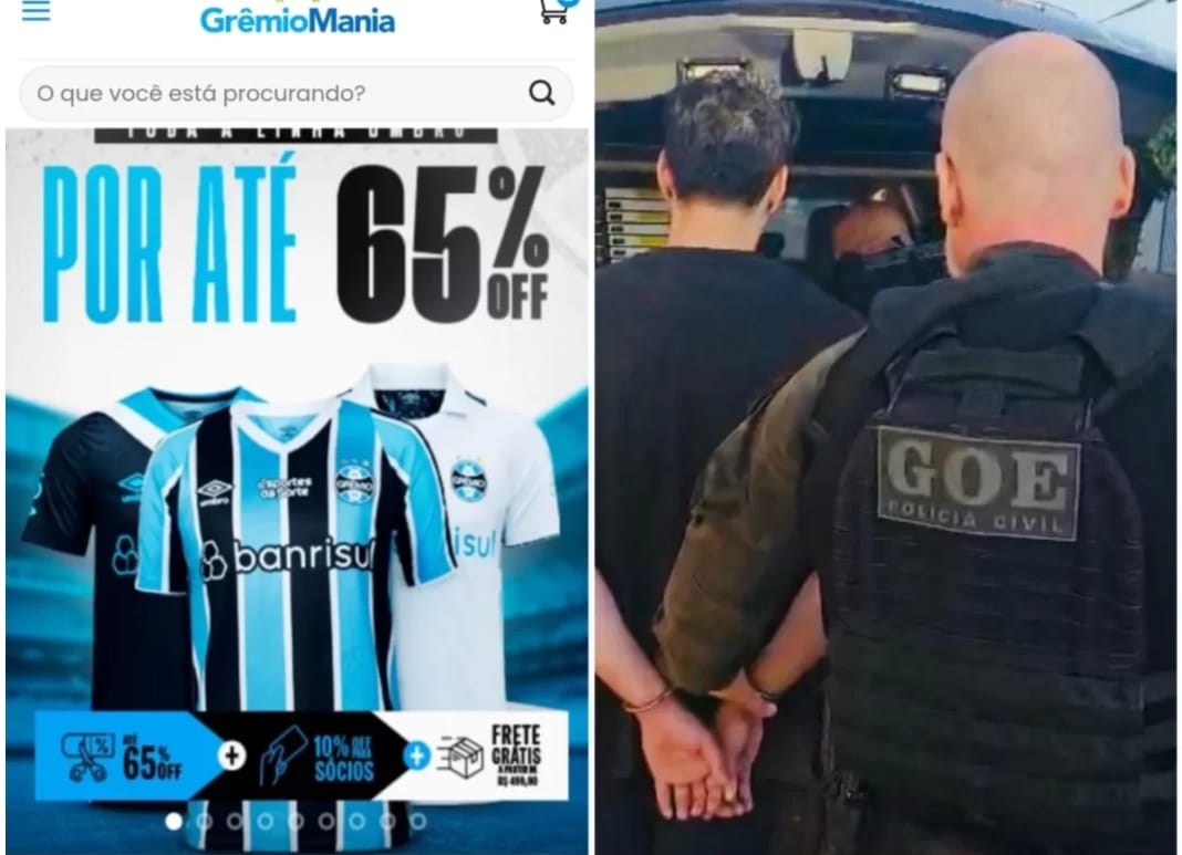 Três presos por golpe com site falso do Grêmio; operador foi detido em Ribeirão Preto