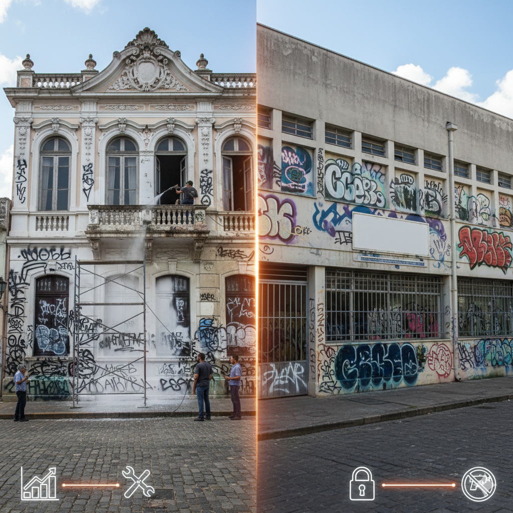 Pichação no Centro e em escola de Ribeirão Preto gera cobrança por manutenção e fiscalização
