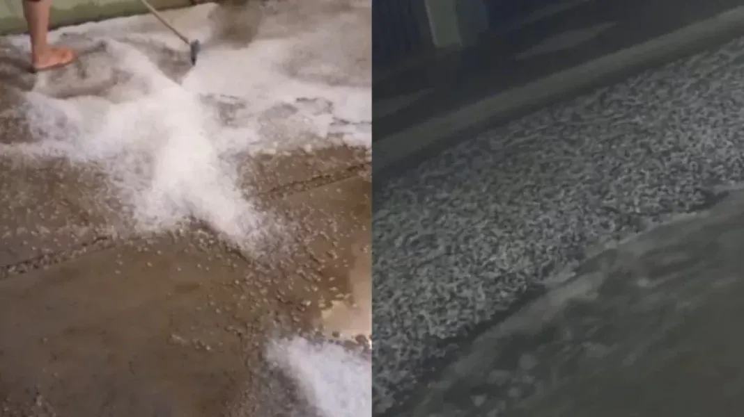 Granizo cobre ruas do Centro de Monte Alto