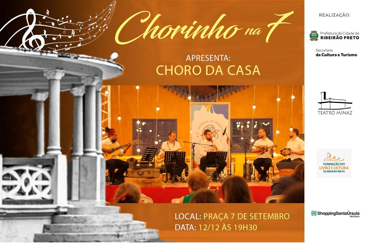 Choro de Natal leva música e ocupação cultural ao Centro nesta sexta-feira