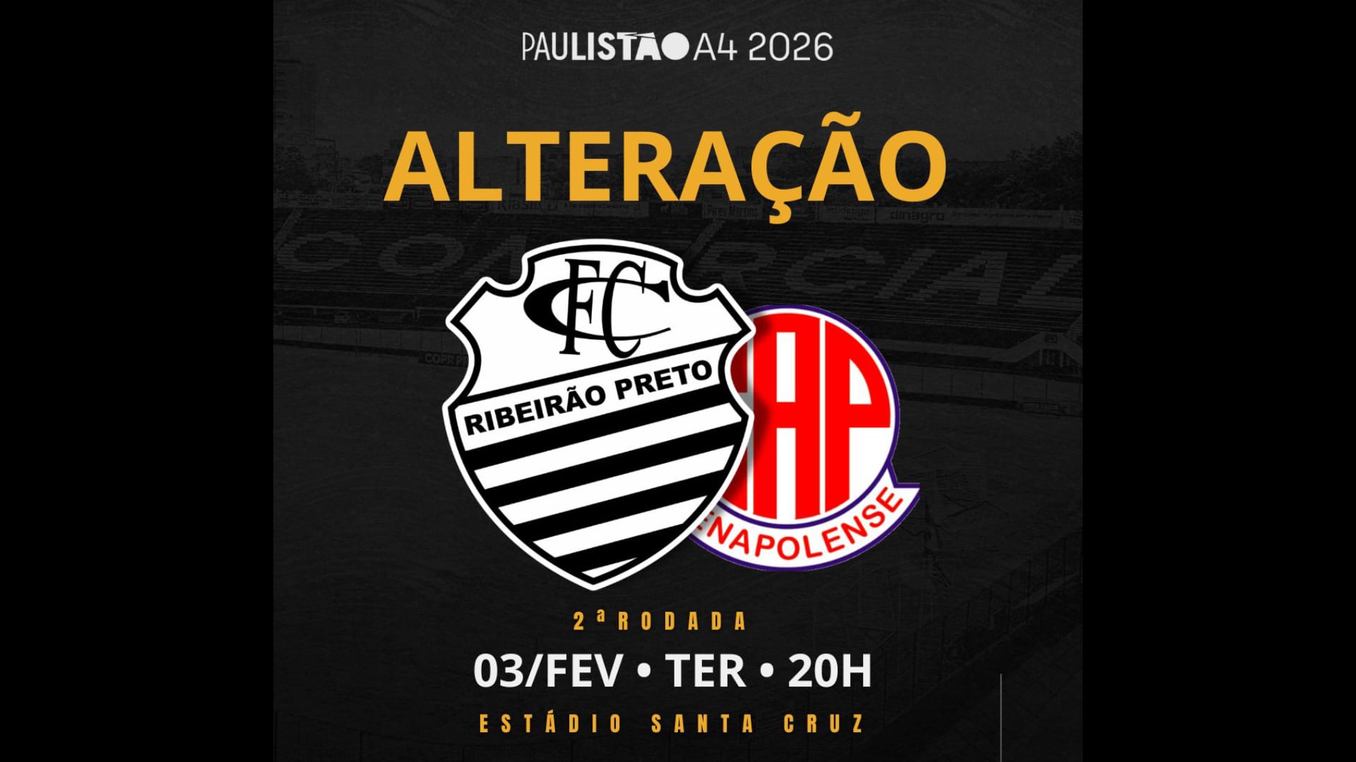 Comercial antecipa jogo contra Penapolense e muda data para 3 de fevereiro