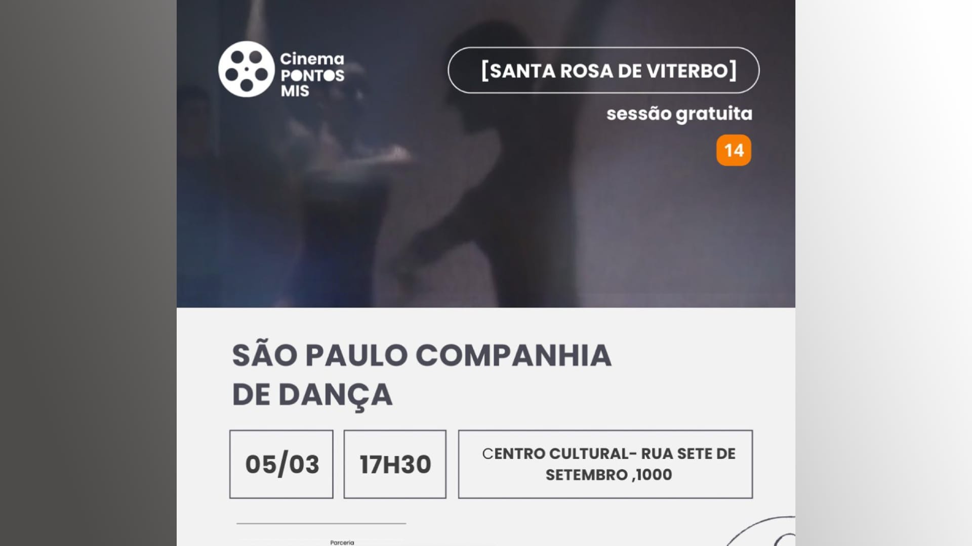 Sessões de cinema gratuitas agendam clássicos e lançamentos em março em Santa Rosa de Viterbo