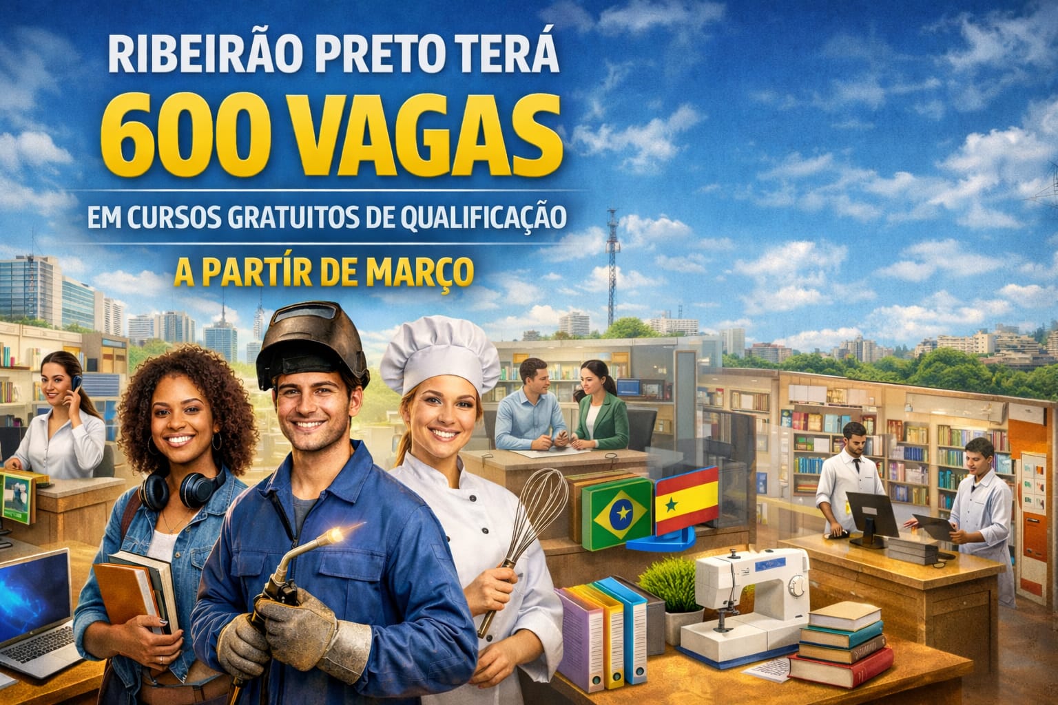 Ribeirão Preto terá 600 vagas em cursos gratuitos de qualificação a partir de março