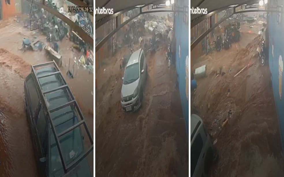 Muro de cooperativa desaba em chuva; detritos invadem ruas e comércios de Ribeirão Preto