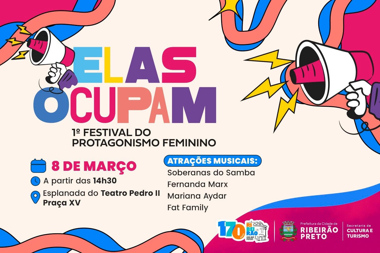Ribeirão terá primeiro Festival Elas Ocupam no Dia Internacional da Mulher