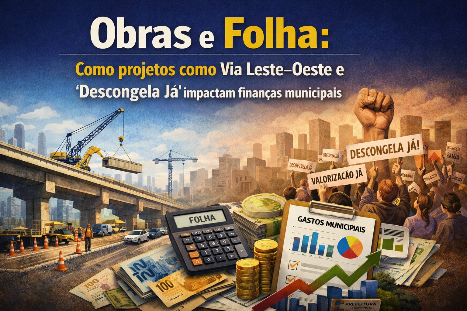 Análise fiscal integrada: Via Leste–Oeste, “Descongela Já” e custos recorrentes, impactos e recomendações para Ribeirão Preto