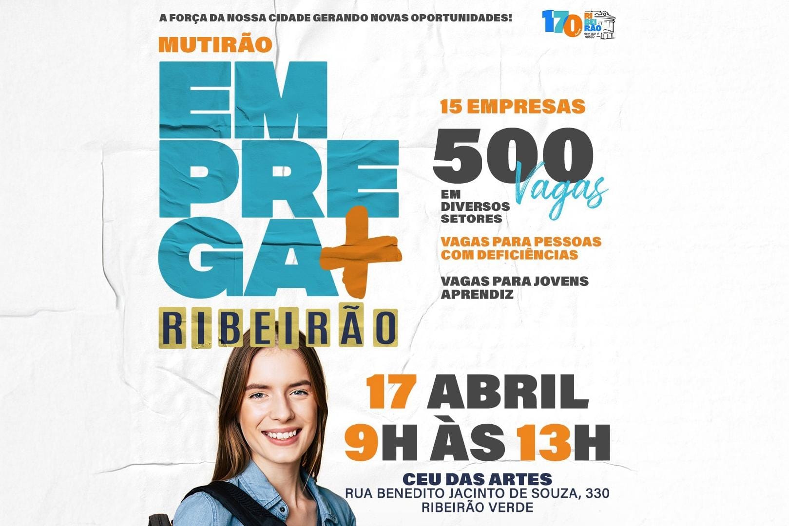 Mutirão de Emprego em Ribeirão Preto oferecerá mais de 500 vagas no CEU das Artes