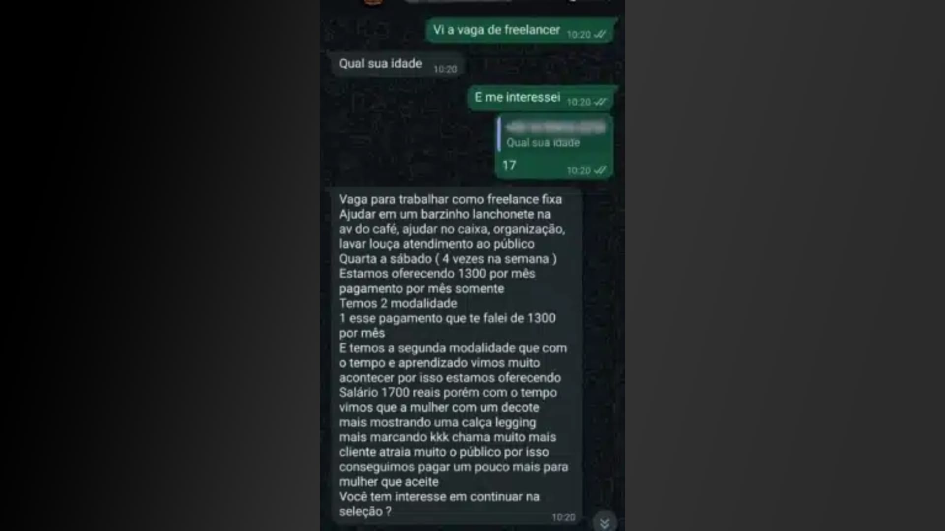 MPT abre investigação após oferta de aumento por roupas provocantes a adolescente em vaga divulgada por WhatsApp em Ribeirão Preto