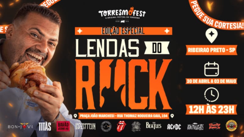 Torresmofest traz torresmo, pratos regionais e tributos ao rock à Praça João Marchesi