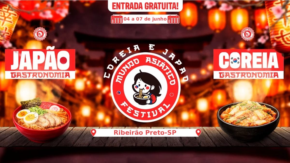 Festival Mundo Asiático traz culinária e atrações do Japão e Coreia a Ribeirão Preto em junho