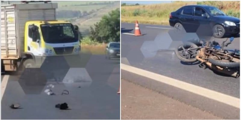 Motociclista de 50 anos morre após bater em traseira de caminhão na Abrão Assed, em Serra Azul
