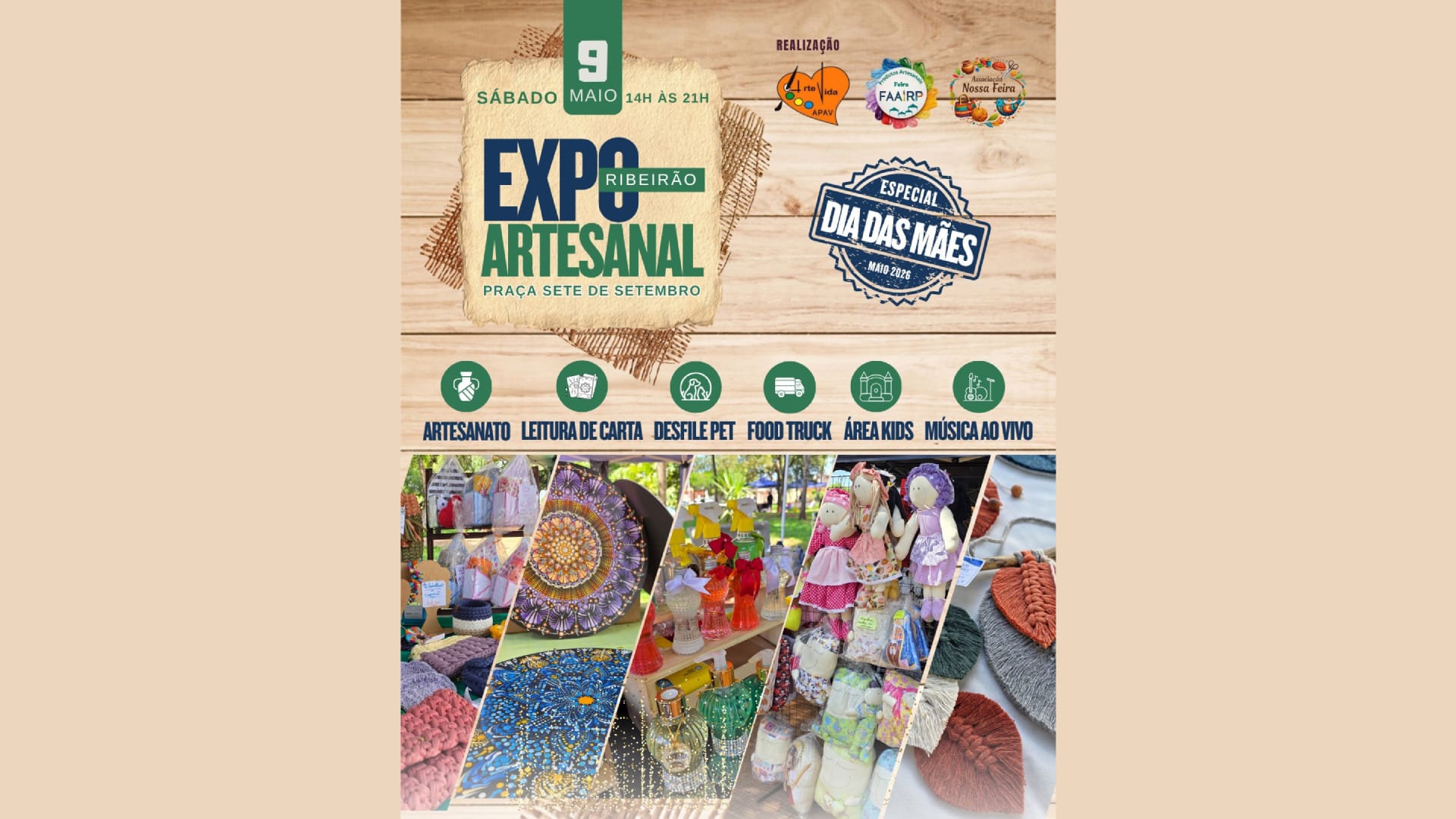 Praça Sete de Setembro recebe 1ª Expo Ribeirão Artesanal em edição especial de Dia das Mães