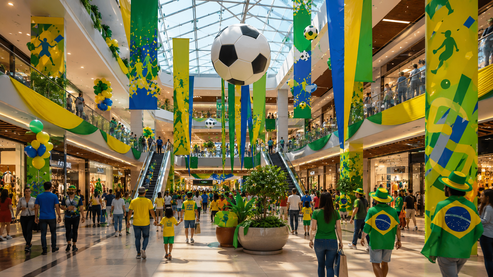 Shoppings terão horários diferenciados durante os jogos do Brasil na Copa do Mundo