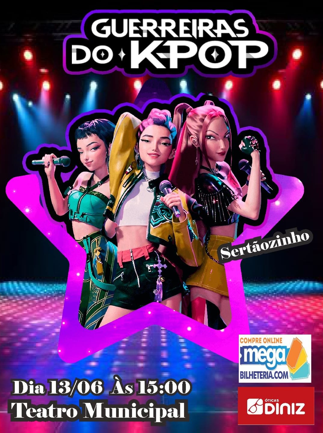 Espetáculo infantil 'As Guerreiras do K‑Pop' estreia em Sertãozinho no dia 13 de junho
